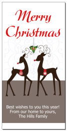 Christmas Two Reindeer Under Mistletoe Cards  4
